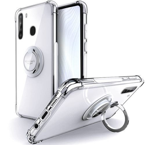 Silverback for Galaxy A21 Case Clear with Ring Kickstand, Protective Soft TPU Shock -Absorbing Bumper Shockproof Phone Case for Samsung Galaxy A21 -Clear