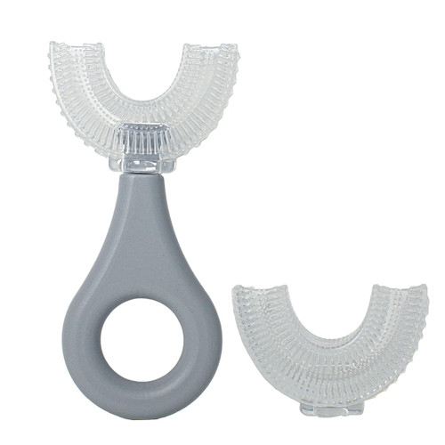 Our Happy Bubble Kids U Shaped Toothbrush - Age 2-5 (Gray) Toddler Toothbrush - U Shaped Toothbrush Kids - Tooth Brush Kids 360 Premium Soft Silicone Kid Toothbrush U Shape Our Happy Bubble Kids U Shaped Toothbrush - Age 2-5 (Gray) Toddler Toothbrush - U Shaped Toothbrush Kids - Tooth Brush Kids 360 Premium Soft Silicone Kid Toothbrush U Shape