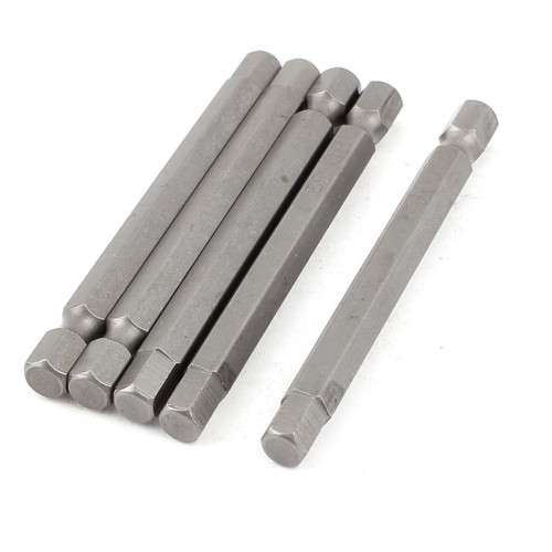 uxcell 1/4inch Hex Shank 6mm Hexagon Head Magnetic Screwdriver Bits 5pcs