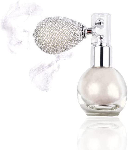 MIESCHER Shimmering Spray Powder Sparkle Powder, Body Glitter Face High Gloss Spray Highlighter Loose Powder Makeup Spray Blush Glow Illuminator for Women Hair Nail Makeup for Face Body Cosmetic (01# Pearl White?