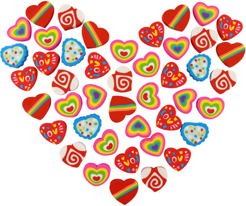 Valentines Erasers for Kids, Large Valentines Day Erasers, Heart Erasers Holiday Erasers Novelty Erasers for Homework Rewards, Valentine's Day Party, School Student Prizes, Holiday Gift, 36 Pcs