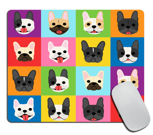 Mouse Pad, French Bulldog Pattern Mouse Pad, Personalized Rectangle Mousepad Customized Mouse Pads with Designs Non-Slip Rubber Smooth MousePads for Computer Laptop Pretty Marble