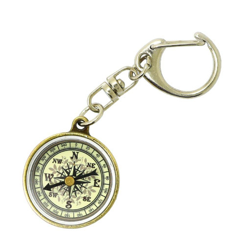 ljhnba Compass with Keychain Mini Pocket Compass Orientation Compass Travel Accessory for Outdoor Camping Hiking Navigation