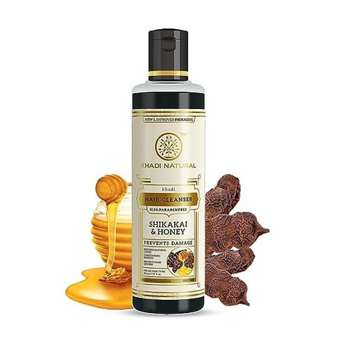 Khadi Natural Shikakai and Honey Hair Cleanser/Shampoo | 210ml | Herbal Shampoo for Nourishing, Cleansing, and Strengthening Hair with Natural Ingredients Khadi Natural Shikakai and Honey Hair Cleanser/Shampoo | 210ml | Herbal Shampoo for Nourishing, Cleansing, and Strengthening Hair with Natural Ingredients