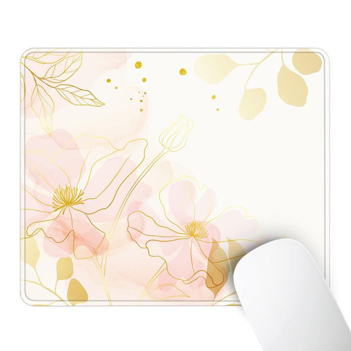 Pink LeavesMouse Pad Square Cute Mouse Pads for Wireless Mouse Small Office Mouse Pads for Desk Laptop Home Office Decor Desk Accessories Mousepad with Non-Slip Rubber Base Desk Pad,10.2x8.3 in