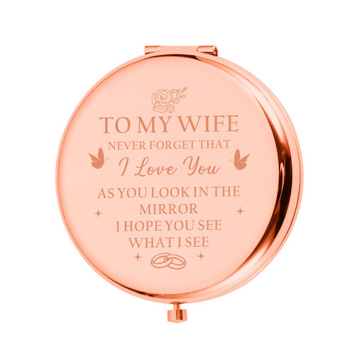 Sophauteem Anniversary Compact Mirror Gift for Her Birthday Gifts for Wife for Wife from Husband Wedding Valentines Day I Love You Gifts for Her Wife Christmas Stocking Stuffers for Wife Her