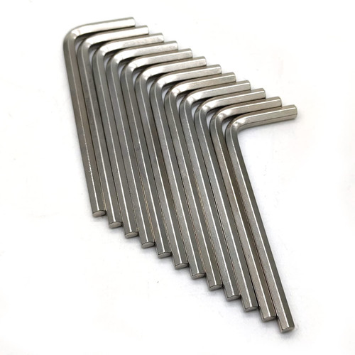 Susenya 5mm Hex Allen Wrench Long Arm Ball End Hex Key l Wrench,Hexagon Allen Key,Steel Nickel-Plated,Silver,12pcs