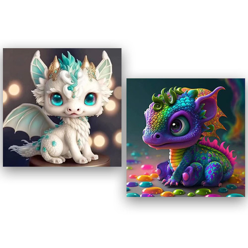 hkejoi 2 Pack Dragon Diamond Painting Kits for Adults - Dragon Diamond Art Kits for Adults, Dragon Gem Arts Kits for Gift Home Wall Decor(14x14inch) hkejoi 2 Pack Dragon Diamond Painting Kits for Adults - Dragon Diamond Art Kits for Adults, Dragon Gem Arts Kits for Gift Home Wall Decor(14x14inch)