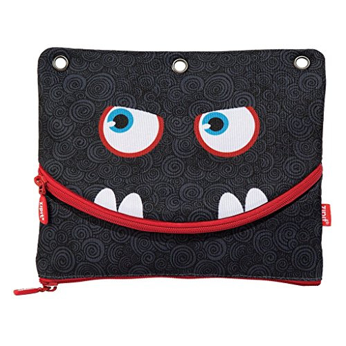 ZIPIT Wildlings Slim 3-Ring Pencil Case, Black