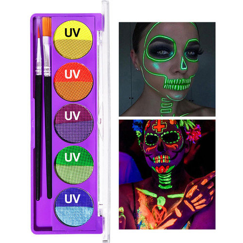 Glow in the Dark Face Paint, Neon Face Paint, Glow Body Paint, 10 Colors Rainbow Glow in the Dark Body Paint, Neon Party Accessories, Rainbow Face Paint Palette, Uv Face Paint Glow in the Dark Face Paint, Neon Face Paint, Glow Body Paint, 10 Colors Rainbow Glow in the Dark Body Paint, Neon Party Accessories, Rainbow Face Paint Palette, Uv Face Paint