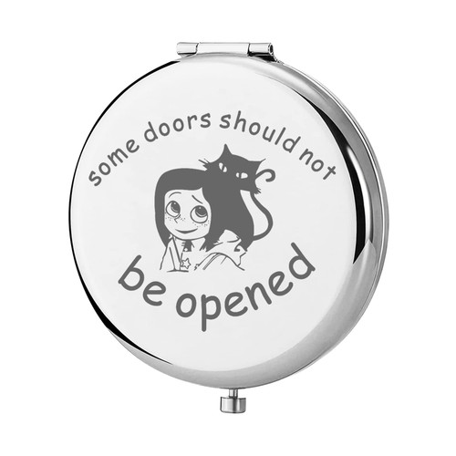 KEYCHIN Movie Fans Pocket Mirror Cartoon Movie Fans Gifts Some Doors Should Not Be Opened Compact Makeup Mirror for Women Girls Teenagers (be Opened-S)