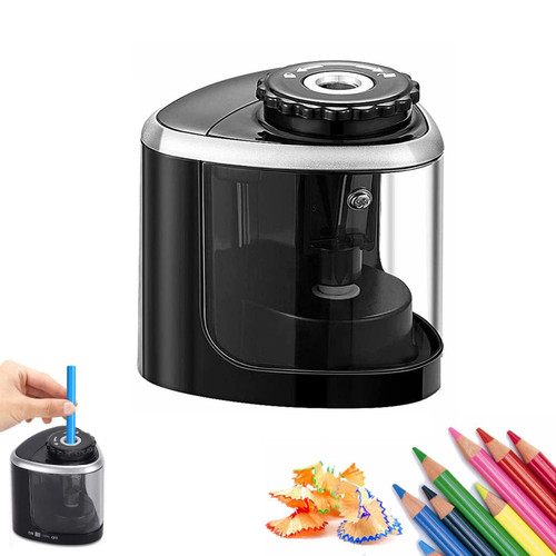 Electric Pencil Sharpeners Powerful Stall-Free Motor Portable Electric Battery Operated Pencil Sharpener Battery Powered Classroom Pencil Sharpeners for School Home Office Classroom