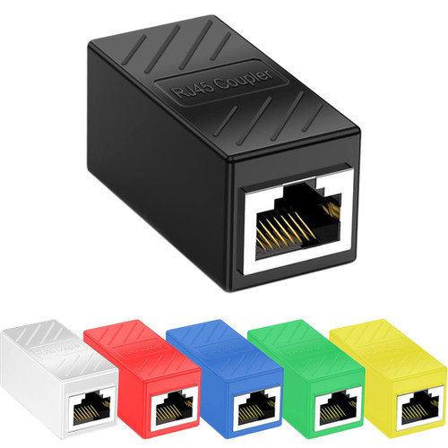 DKARDU RJ45 Coupler, Ethernet RJ45 Connector CAT7 LAN Cable Connector, RJ45 8P8C Network Adapter Ethernet Extender Female to Female Connector, 6 PCS