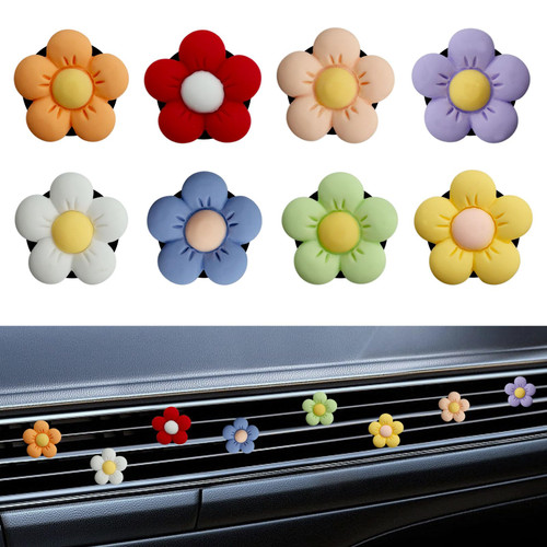 8PCS Daisy Flower Car Air Vent Clips, Flower Car Air Fresheners Vent Clips, Cute Car Air Conditioning Vent Interior Decor, Car Interior Decor Flower Car Accessories, Dashboard Decorations (Flower) 8PCS Daisy Flower Car Air Vent Clips, Flower Car Air Fresheners Vent Clips, Cute Car Air Conditioning Vent Interior Decor, Car Interior Decor Flower Car Accessories, Dashboard Decorations (Flower)