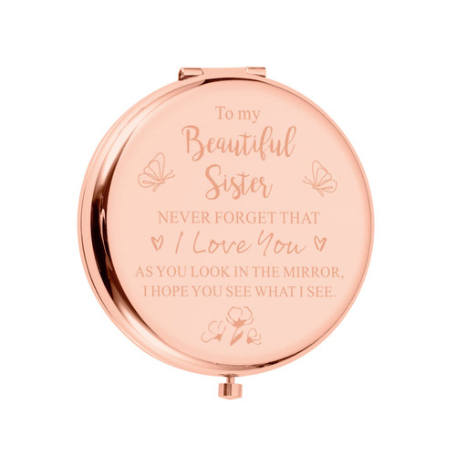 STUNFASSOO Stocking Stuffers for Women Sister Gifts Makeup Mirror for Women Compact Mirror Galentines Day Gifts for Friends Sister Birthday Gifts from Sister Valentines Sister