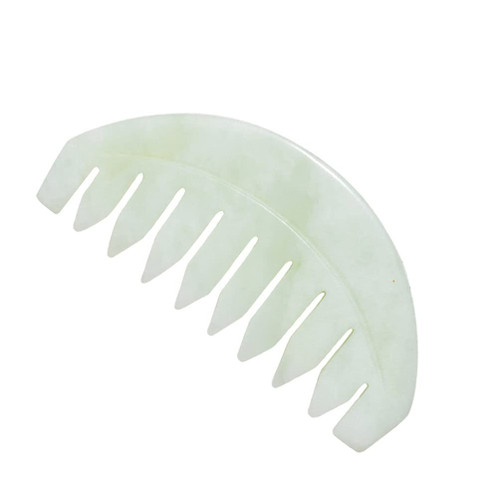 Lurrose 1pc Massage Comb Jade Scalp Massager Gua Sha Comb Head Care Comb Guasha Scraping Scalp Comb Antique Face Tools for Skincare Scraping Muscle Board Handheld Jade Plate Bride White