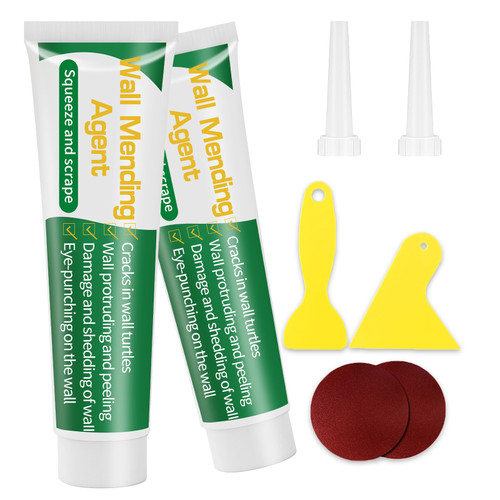 YuuKai 2 PCS Wall Mending Agent&Drywall Repair Kit, Wall Repair &Spackle Wall Repair Kit, Wall Repair Agent for Repairing Wall Holes, Amazing Wall Repair Kit