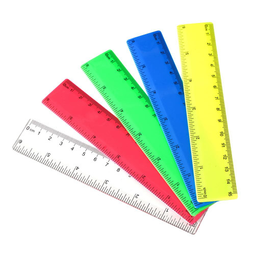 UUYYEO 15 Pcs 15cm Plastic Rulers 6 Inch Straight Ruler Colorful Small Rulers with Centimeters and Inches Measuring Tool for Student School Office
