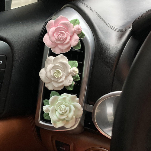 Car Vent Clip,3 Pcs Cute Flower Air Vent Clips Car Accessories,Car Air Fresheners Vent Clips Charm Car Vent Decorations for Girls Women