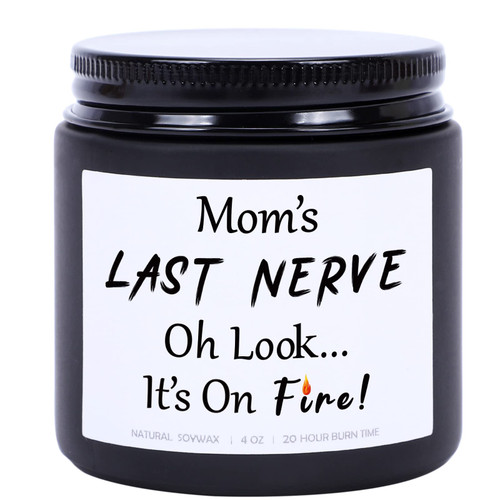 Christmas Gifts for Mom from Daughter, Son - Mom's Last Nerve Candle - Birthday Gifts for Mom, Funny Gifts for Women Unique Mom Presents, Lavender Scented Candles