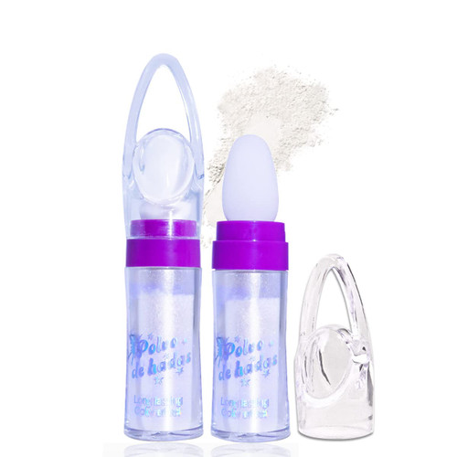 2 Pcs Polvo De Hadas Highlighter Powder Stick,Fairy Highlight Patting Powder Glitter High Gloss Sparkle Powder Brighten for Face Body Eyes Shimmer Makeup - White Moonbeam