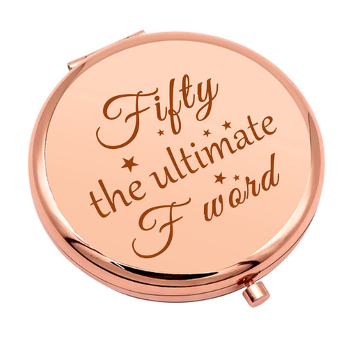 50th Birthday Gifts for Women Compact Makeup Mirror for Godmother Aunt Mother Turning 50 Gifts for Women Folding Makeup Mirror for Grandmother Wife Friend 50 Year Old Birthday Gifts