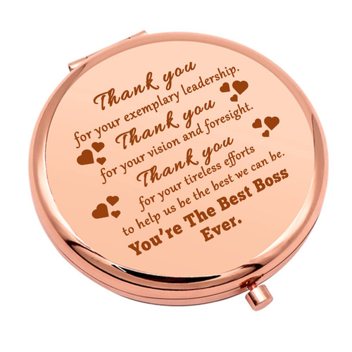 Boss Gifts for Women Leader Appreciation Gifts Compact Makeup Mirror for Boss Lady Manager Supervisor Thank You Gift for Boss Going Away Gifts Folding Makeup Mirror Birthday Retirements Gifts