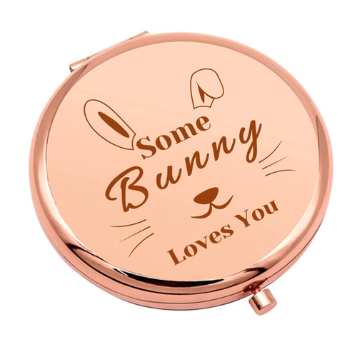Bunny Gifts for Women Bunny Lovers Gift Compact Makeup Mirror Bunny Themed Gift Rabbit Lover Gift Ideas Animal Lover Gift Folding Makeup Mirror for Bunny Mom Bunny Owner Birthday Graduation Gifts