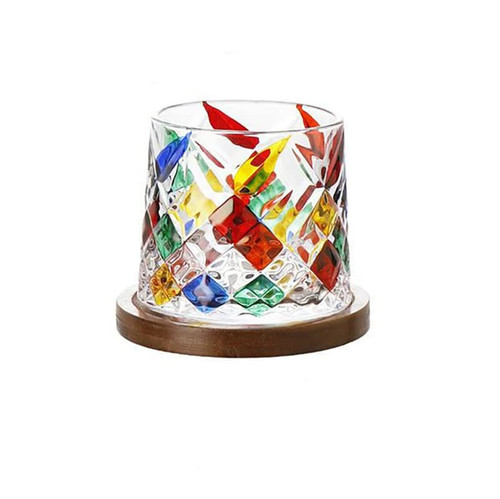 Hand Painted Whiskey glasses set of 1,Rotatable -10 Oz old fashioned whiskey glasses,bar whiskey glasses,style glassware for bourbon,perfect Idea for scotch lovers,glasses for scotch, rum glasses Hand Painted Whiskey glasses set of 1,Rotatable -10 Oz old fashioned whiskey glasses,bar whiskey glasses,style glassware for bourbon,perfect Idea for scotch lovers,glasses for scotch, rum glasses
