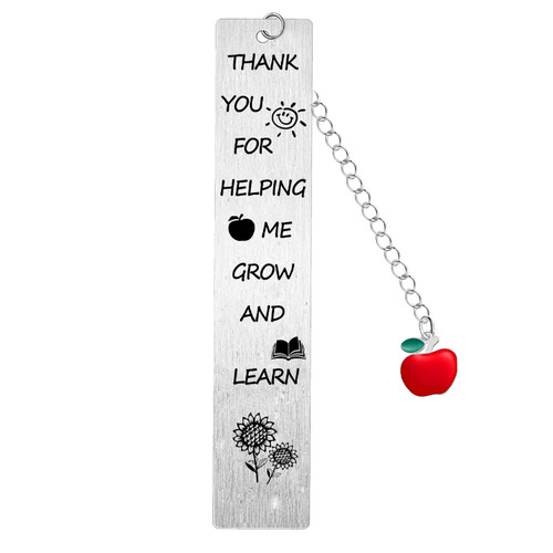 Teacher Bookmark Gifts Appreciation Gifts for Teacher Birthday Thanksgiving Day Graduation Gifts for Teachers Thank You for Helping Me Grow Bookmark