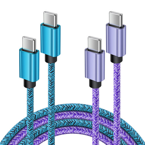 Type C Charger Cable [2-Pack 6FT] Fast Charging Cord for iPhone 15/15 Pro/15 Pro Max/15 Plus, USB C to USB C Cable for Samsung Galaxy S23 FE S22 S21 S20 A14 5G A54 A53 A13, Google Pixel 8 Pro 7a 6 Pro