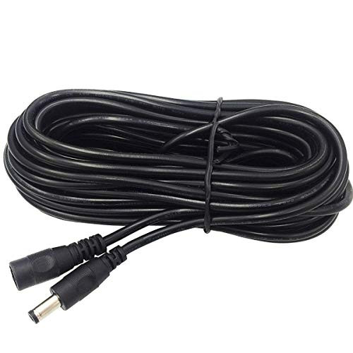10M (32ft) DC 12V 5.5mm x 2.1mm Male to Female Power Cord Extension Cable 20AWG Cable for 5050 3528 LED Strip CCTV Security Camera