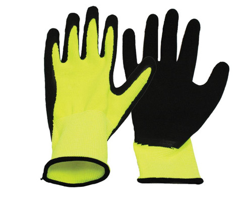 BOSS / CAT GLOVES Gloves 8412B String Knit Foam Palm Glove, Neon