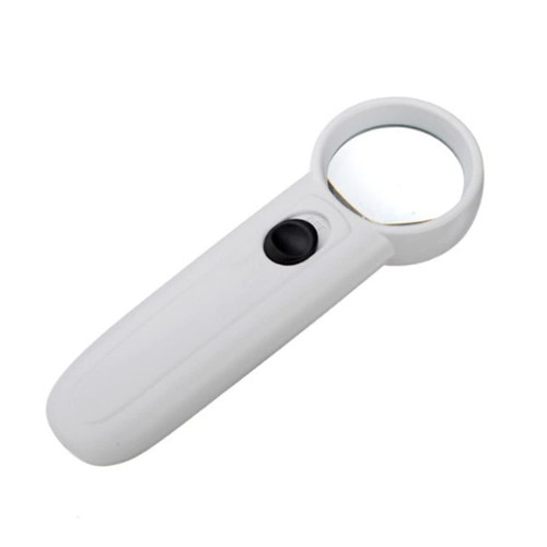 Amosfun Jewelry Loupes Jewelry Magnifying Glass LED Magnifying Glass 15x Magnifier LED Illuminated Magnifier 15x Magnifying Glass Map Reading Magnifier Glass White Handheld
