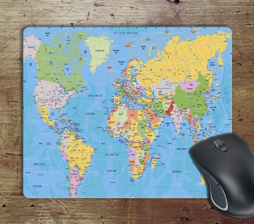 Map of The World - Computer Mousepad Mouse Pad Mouse Matt Mat Pad Anti-Slip