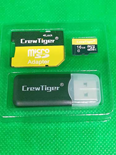 CrewTiger Micro SDHC 16 GB Class 10 TF Flash Memory Card with Adapter (1 Pcs)