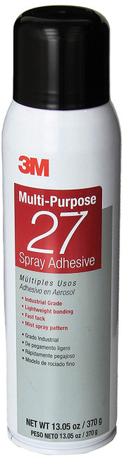 3M Multi-Purpose 27 Spray Adhesive Clear, 20 fl oz can, net weight 13.05 oz (Pack of 1)