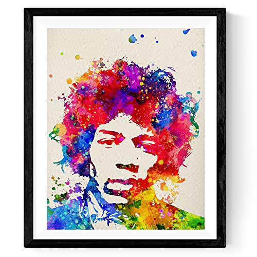 Nacnic Jimi Hendrix framing foil Decorative Wall Laminas. Laminas Style Watercolor. Gift Jimi Hendrix. 250 Grams Paper