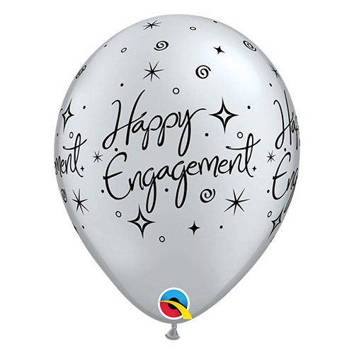 Qualatex Latex Balloons 49581-Q Engagement Sparkles (6 Pk), 11", Multicolor