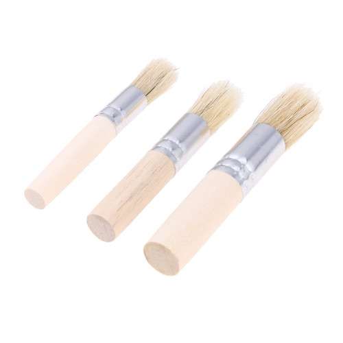3 Pcs Watercolor Brush Bulk Hair Brushes Round Chalked Paint Brushes Stencils for Crafts Wooden Stencil Brushes Oil Wooden Hair Brush Painting Tool Drawing Tool Hollow Out Bamboo
