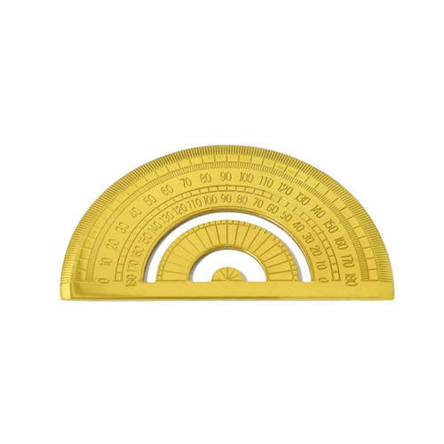 STOBOK Protractor Angle Finder Measurement Protractor Clear Math Protractor 0-180 Degree Protractor Stainless Steel Ruler Geometry Ruler School Stationery Triangle Board Brass