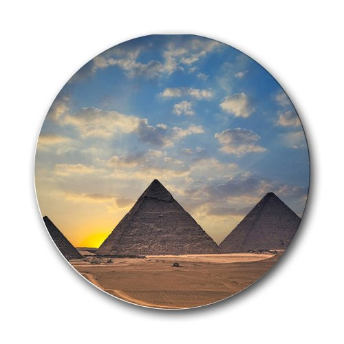 Pyramids 5" Round Jar Opener or Mini Mousepad with Black Backing Great Gift Idea