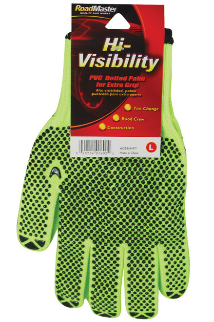 MAGID AG93HVPT Hi-Vis Dot Knit Glove, Large, Lime Yellow MAGID AG93HVPT Hi-Vis Dot Knit Glove, Large, Lime Yellow