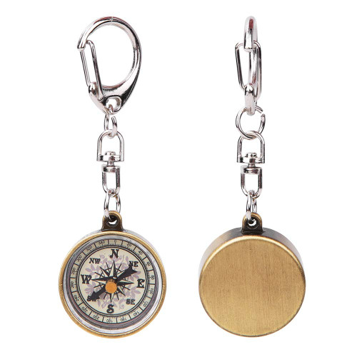 Survival Compass, Compass Keychain, Mini Portable Outdoor Vintage for Mountaineering Hiking
