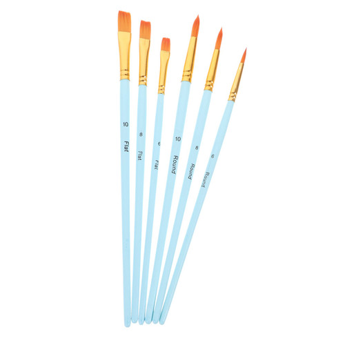 STOBOK 6pcs Watercolor Brush Acrylic Paint Brushes Painting Tool Nylon Paint Brushes Acrylic Brush Painting Brush Nylon Bristle Suit Painting Brush Kit Oil Paintbrush Bulk Wooden Pole