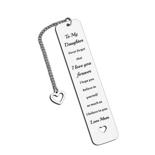 To My Daughter Gift from Mom Dad, Daughter Birthday Gift for Teen Girls, Christmas Gift Stocking Stuffer Daughter Stepdaughter, Inspirational Bookmarks for Kids Daughter in Law 16th 18th Birthday Gift