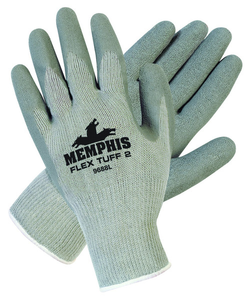 MCR Safety Coated Gloves,Cotton/Polyester,S,PR, Gray (9688S)