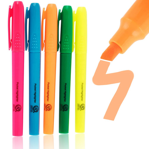 1InTheOffice Highlighters Assorted Colors, Highlighter Pens, Highlighter Markers, 5 Pack