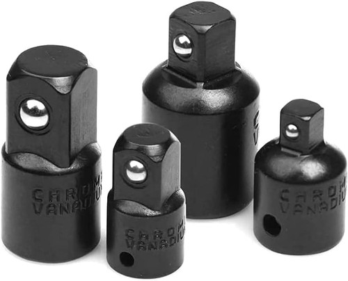 Bestgle 4pcs Impact Socket Adapter and Reducer Set, Socket Driver Converter for Impact Driver Conversions Extentsion Ratchet Wrenches 1/4" 3/8" 1/2"