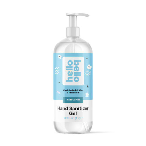 Hello Bello Hand Sanitizer Gel | Enriched with Aloe and Vitamin E | 32 FL Oz